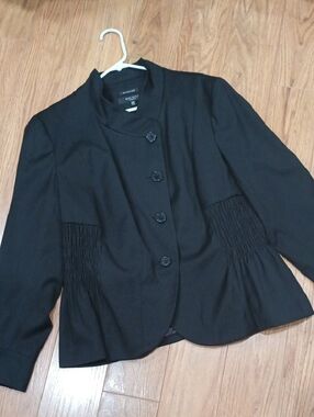 Nine West Black Tailored Button-Front Blazer